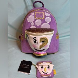 Loungefly x Disney Beauty & The Beast Chip Cosplay Backpack & Wallet